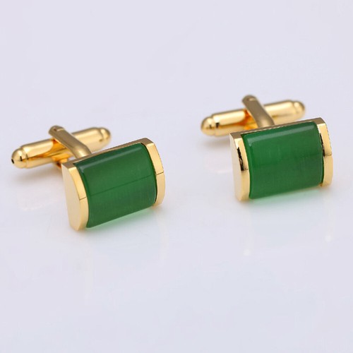 2pcs Green Opal Manschettenknöpfe Kreative Shirt Ärmel Ornament All-Match - Bild 5 von 11