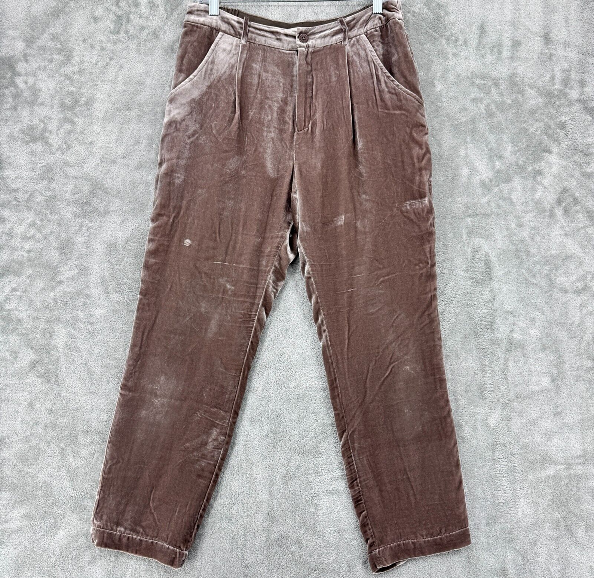 Garnet Hill Pants Womens Velvet Silk Blend Pleated Trouser - Main Image