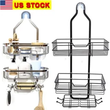 Hanging Shower Caddy Over Shower Head,Rust Proof Metal Bathroom Organizer Rack