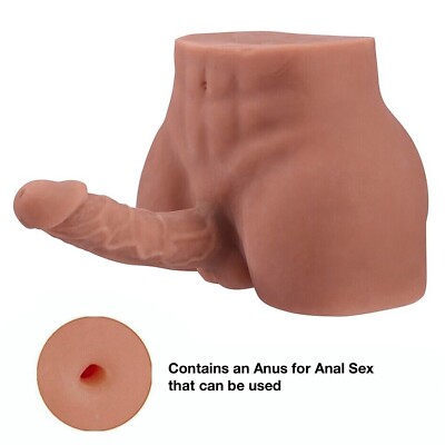 8 lb Muscular Male Torso Lifelike Sex Doll 6 inch Dildo Riding Sex Toy for  Women