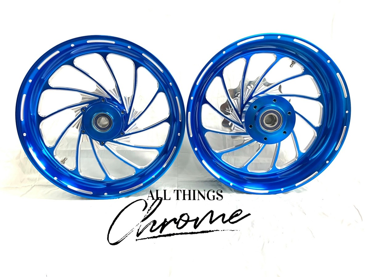 360 FAT TIRE CANDY BLUE TURBO WHEEL PACKAGE 08-20 SUZUKI GSXR 600
