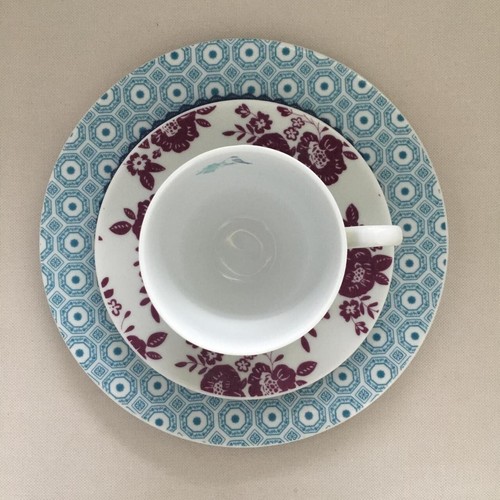 Floral Tea Cup, Plate, and Saucer Set for One - Picture 2 of 4