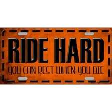 MINI Size 4"x2.2" License Plate Metal Sign for Home Ride Hard