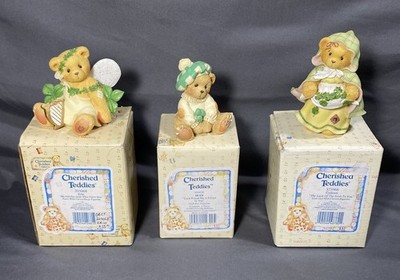 Lot of 3 Cherished Teddies Irish Figures Figurines Colleen Erin Sean with Boxes
