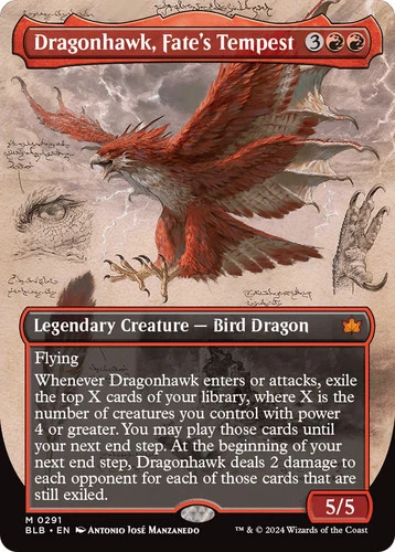 Dragonhawk, Fate's Tempest (Borderless) [Bloomburrow] Foil Near Mint