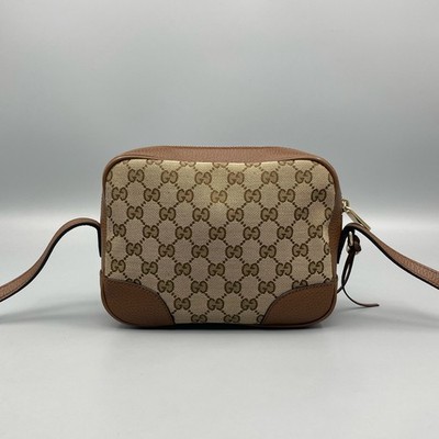 GUCCI Ophidia GG Supreme Canvas Camera Bag Beige/Ebony Auth USA