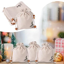 15Pcs Drawstring Bags Muslin Bags Linen 4.72 x5.91 inch Multipurpose Gift