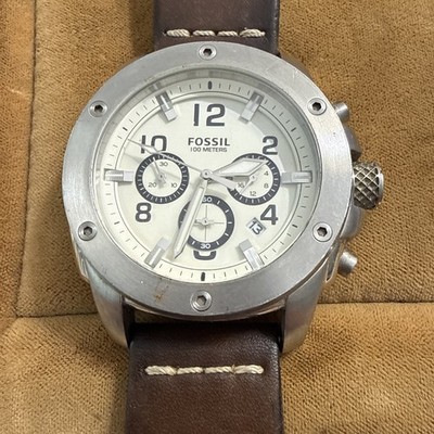Fossil Coachman Chronograph FS4929 Men's Watch - Brown Leather Cuff - WORKING￼