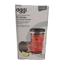 OGGI 2PC Glass & Stainless Steel PRO RECIPE Cocktail Shaker 15 OZ/ 400 ML -  NEW