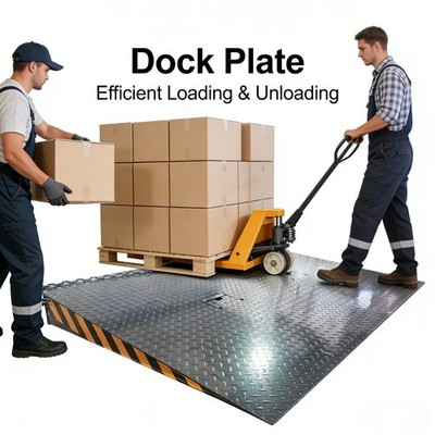 6000kg Heavy Duty Ground-to-Container Loading Ramp Platform Height-Adjustable