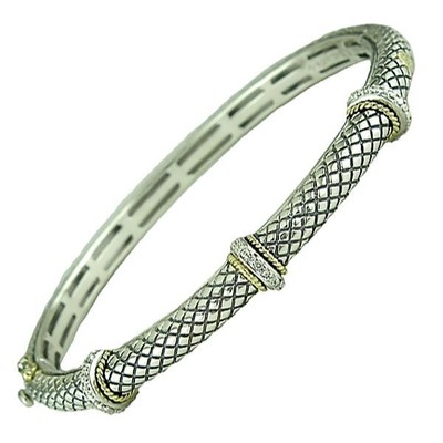 Andrea Candela 18k Gold & Sterling Pave Diamond Vintage Cable Bracelet ACB59/18