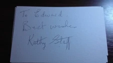 Kathy Staff Last Of The Summer Wine Open All Hours  Hand Signed White Card