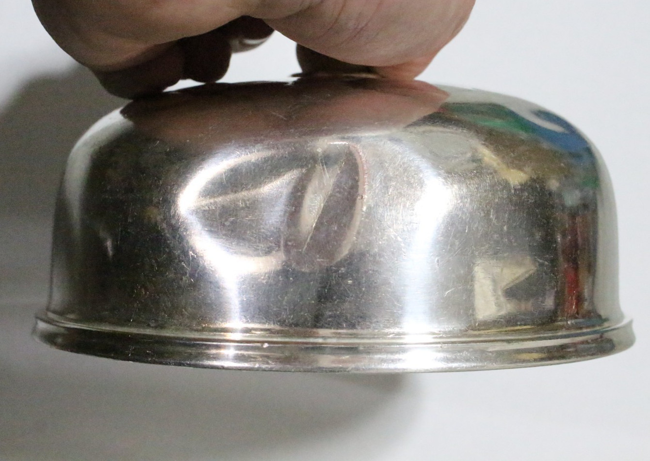 ORIGINAL NICKEL PLATE RAILROAD PANCAKE COVER INTERNATIONAL SILVER 6" FOOD COVER