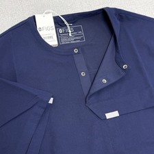 FIGS Technical Collection Mens Navy Blue Scrub Top XXL Short Sleeve