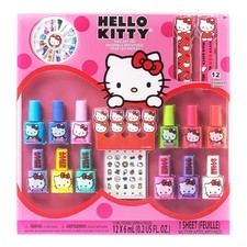 Hello Kitty Peel Off Nail Polish Set for Kids Water Based Makeup Ages 3+