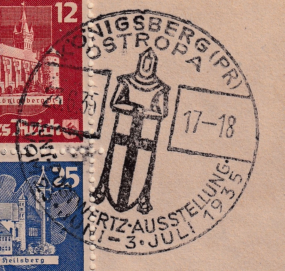 Stamp Germany Mi 576-9 Cover Sheet 1935 3rd Reich Ostropa Konigsberg FDC U - Image 3 of 4