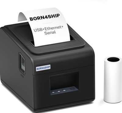 Born4Ship Bluetooth USB LAN 80mm POS Bondrucker & 5 Rollen Thermopapier