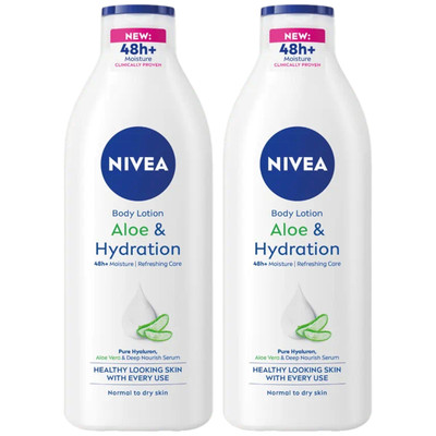 Nivea Aloe Hydration 5-in-1 Refreshing Body Lotion, 13.5oz (400ml) (Pack of 2)