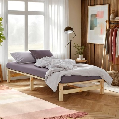 Holzbett 100 x 200 Massiv Bett Einzelbett Lattenrost Futon Gästebett Homestyle4u