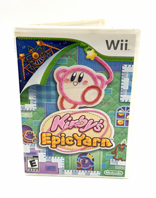 Kirby s Epic Yarn Wii Original Case & Manual No Game Disc Water Damaged Artwork