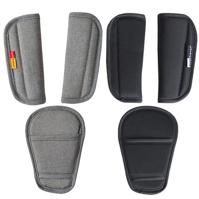 Belts Pads Shoulder Strap & Crotch Cover Universal Fits Most Buggy Stroller Car Seat Straps Melange Grey