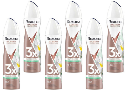 6x Rexona Maximum Protection Anti-Transpirant Spray Lime & Waterlily Scent,150ml
