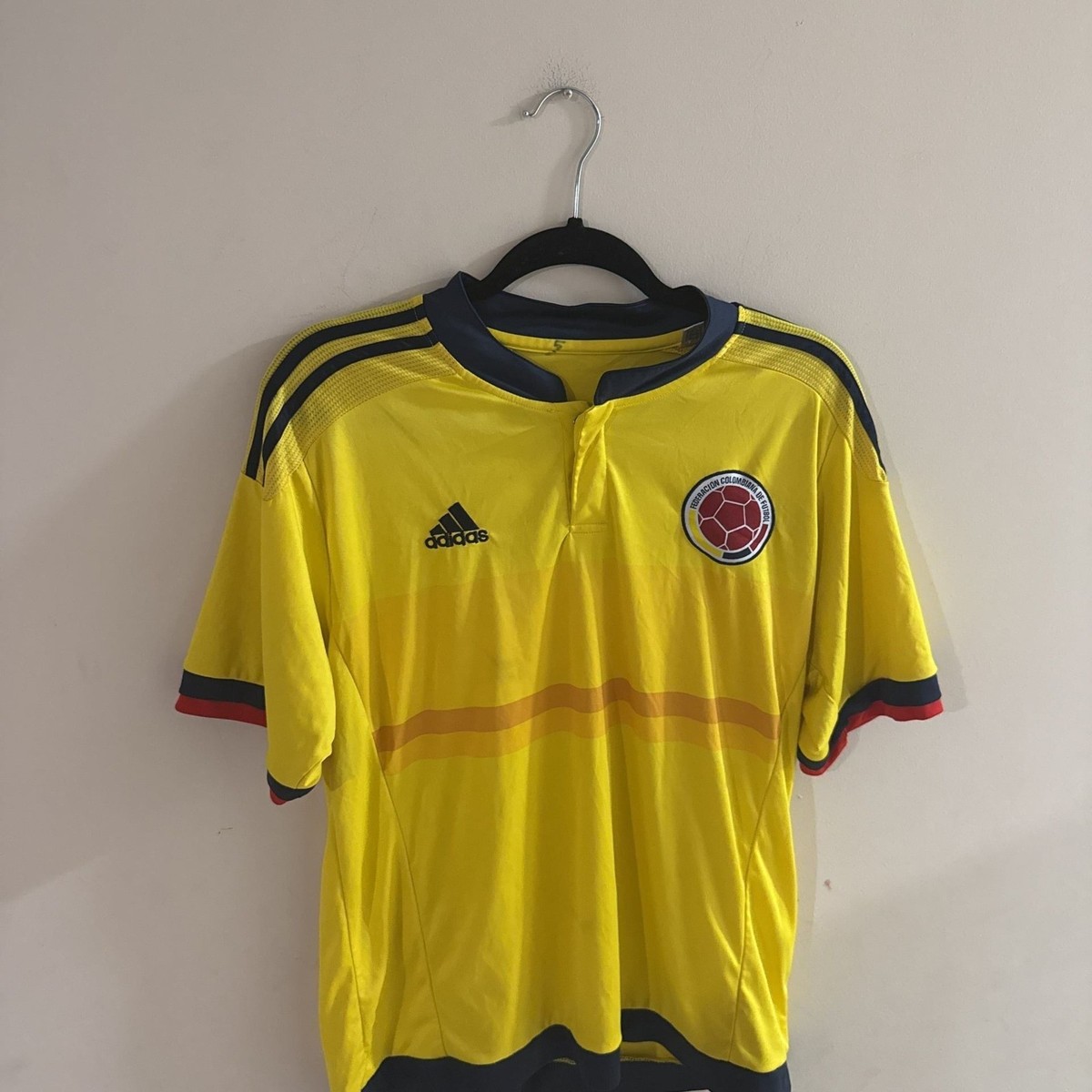 Adidas Colombia National Soccer Jersey Yellow Men's Medium