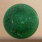 Vintage Anchor Hocking Forest Green Sandwich Glass Saucer 4 1/2 in.