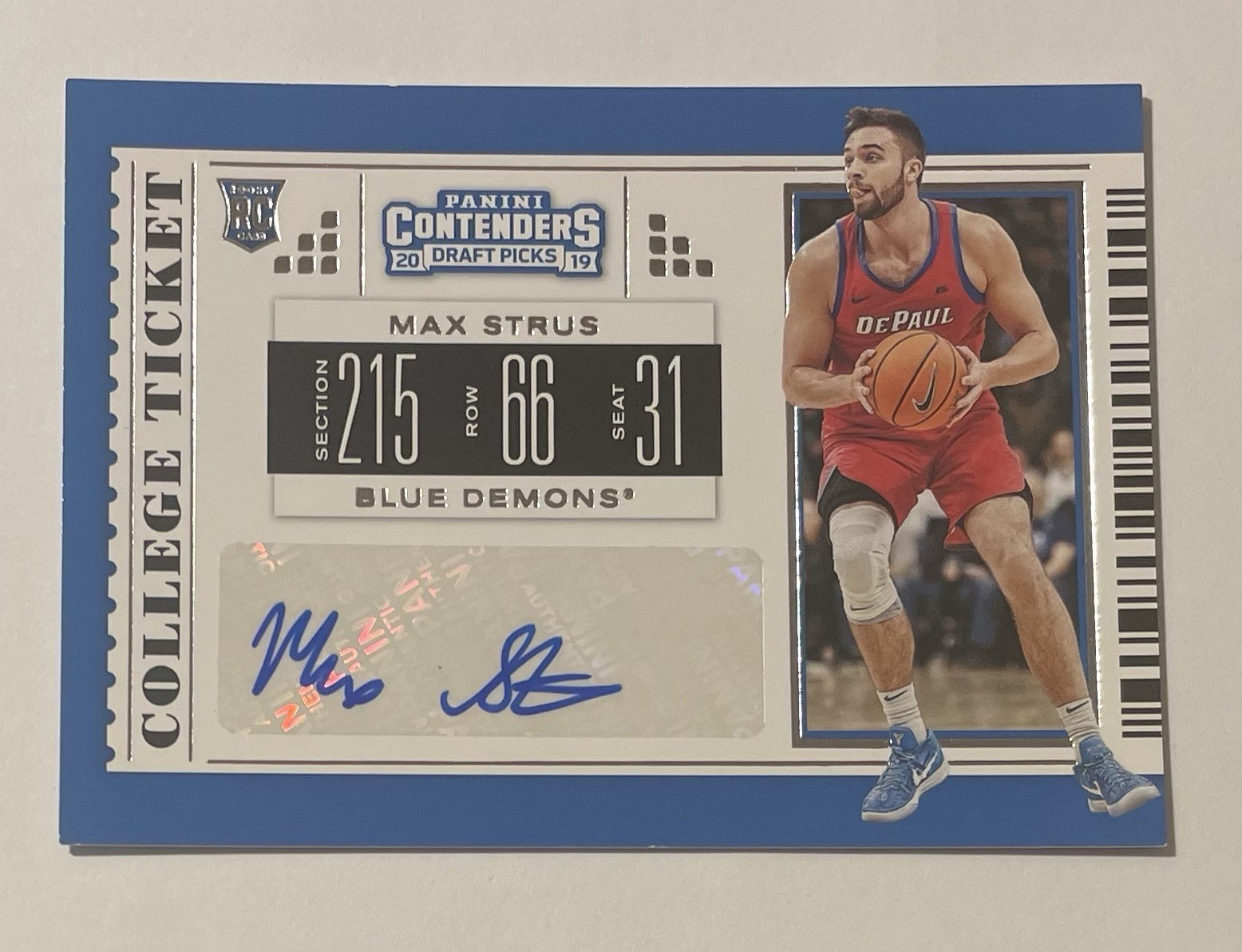 2019-20 Panini Contenders DP College Ticket Autograph #101 Max Strus Rc Auto