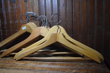 WOOD JACKET PANTS COAT HANGER VINTAGE 1970s POLISHED MAPLE SUITCOAT 10PC HANGERS