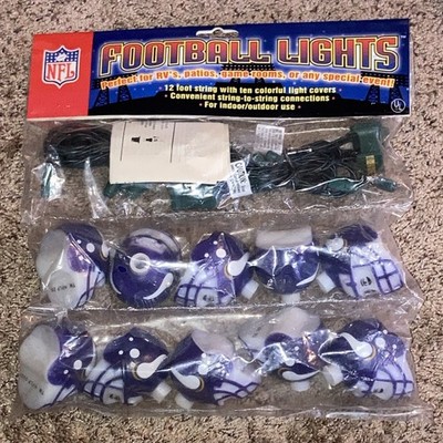 NFL Minnesota Vikings String Lights 12 Feet 12 Helmets Tailgate Christmas NEW