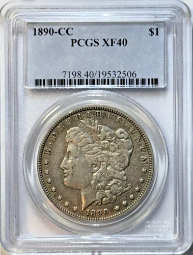 1890-CC Morgan Silver Dollar $1 – PCGS XF40 – CARSON CITY CC - KEY OLD WEST COIN