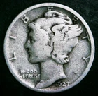 1927-D Mercury Dime - 90% Silver - Free Shipping!