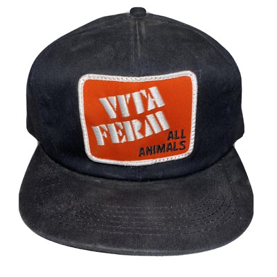 Vintage K-Products VITA FERM Animals Ranch Farm Snapback Trucker Hat Cap USA