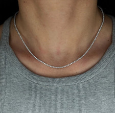 8Ct Round Cut Lab Created Diamond 2MM Tennis Necklace 14K White Gold Plated 15''