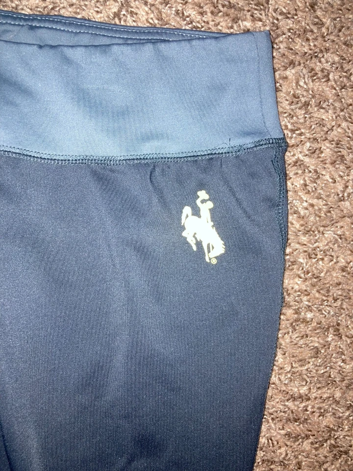 Wyoming Cowboys Leggings Womens Medium 7/9 Russell Black with Gray Waistband - Image 2 of 3
