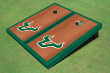University Of South Florida Green Rosewood Matching Borders Cornhole Boards