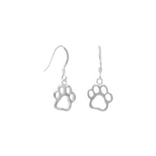 Sterling Silver Cut Out Paw Print Earrings