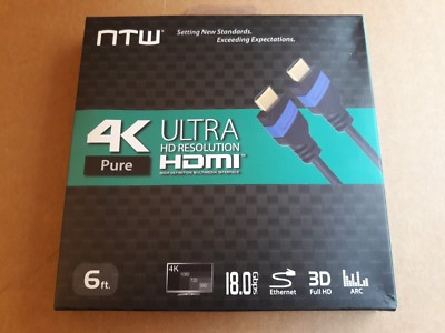 2 Brand new NTW 6 ft. Ultra HD Pure 4K High Speed HDMI Cable with Ethernet
