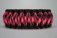 550 Paracord Survival Bracelet King Cobra Black/Pink/Rosa Noche Made in the USA