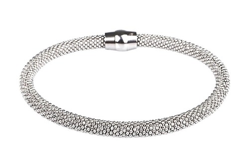 Bracciale in argento chiusura magnetica rodiato placcato oro giallo rosa rutenio - Foto 6 di 9