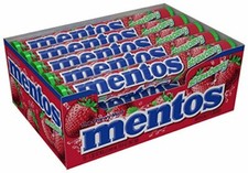 Mentos Chewy Mint Candy Roll, Strawberry, Non Melting, Party Pack of 15 