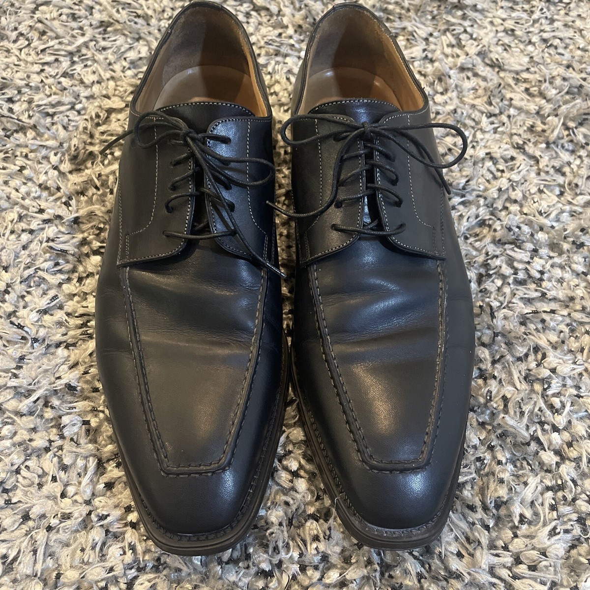Santoni 24155001 Black Leather Oxford Dress Shoes Lace up Men\'s Size 7 D Santoni - Easy On Black Leather Dress Shoe | Mitchell Stores main image 4