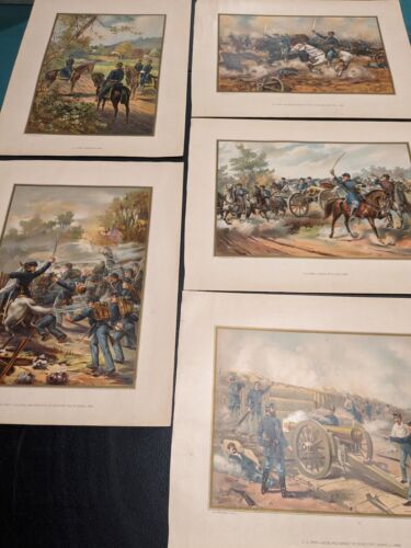 5 Civil War Battle Prints Werner Co. U.S. Military lithographs C. 1899 - Picture 1 of 7