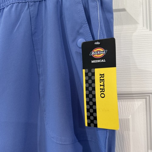 Dickies Retro Stretch Jogger Scrub Pants Blue Scrubs Plus Size Women 2XL Petite - Picture 4 of 12
