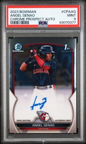 ANGEL GENAO 2023 BOWMAN CHROME 1ST BOWMAN RC AUTO #CPAAG GRADED PSA 9 MINT