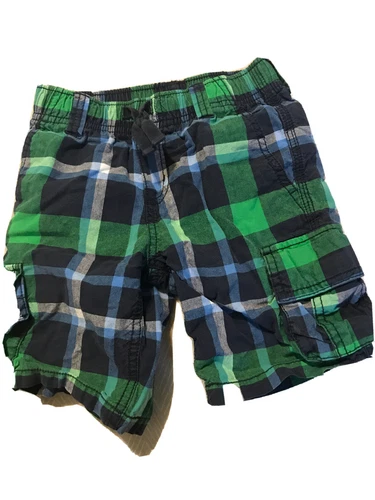 Gymboree Boys Size 4 Green Navy Plaid Shorts Gymboree Shorts Boys Shorts