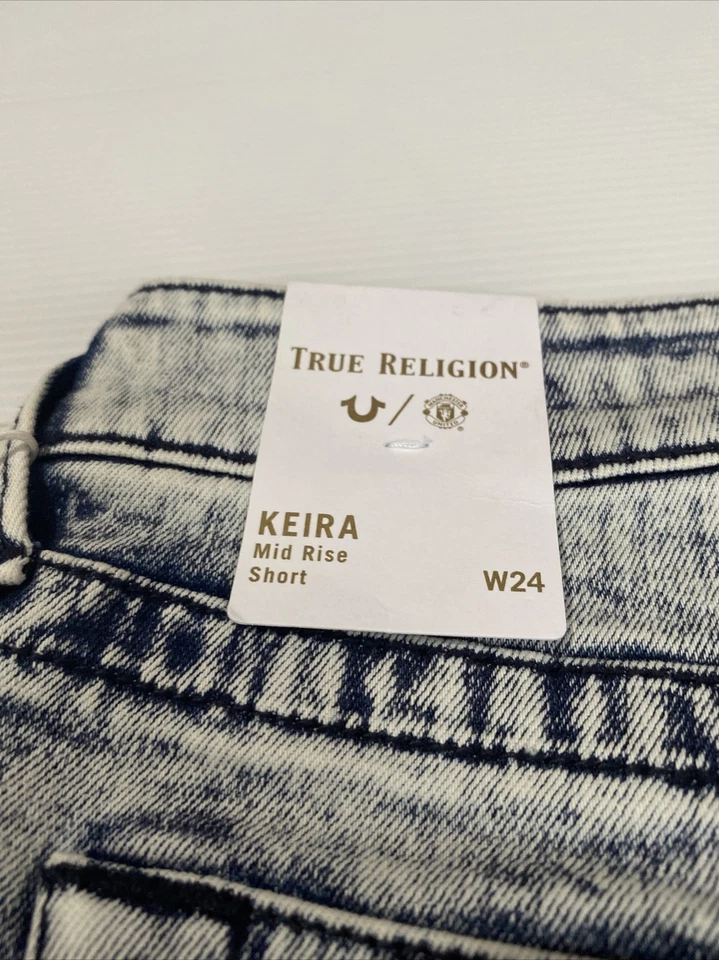 True Religion Jean Shorts Mid Rise Keira Shore Break W24 RRP £119 - Image 4 of 4