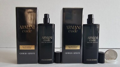 Armani Code Eau De Parfum by Giorgio Armani Travel Size 0.5Fl.Oz/15ml  2 PIECES