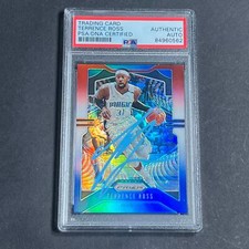 2019-20 Panini Prizm Red White and Blue #44 Terrence Ross Signed Card AUTO PSA S
